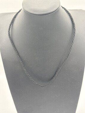 Black Twisted Rope Chain Necklace Minimalist Grunge Cyberpunk Goth